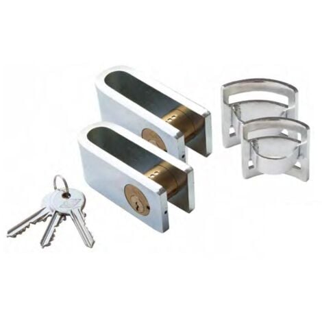 EHLIS CAYS candados c1-50 cromo juego 2 , Juego de 2 candados para rejas metálicas de tijeraModelo C1 de 50mmAcabado cromadoIncluye 3 llaves de serretaTamaño 110x40mm.