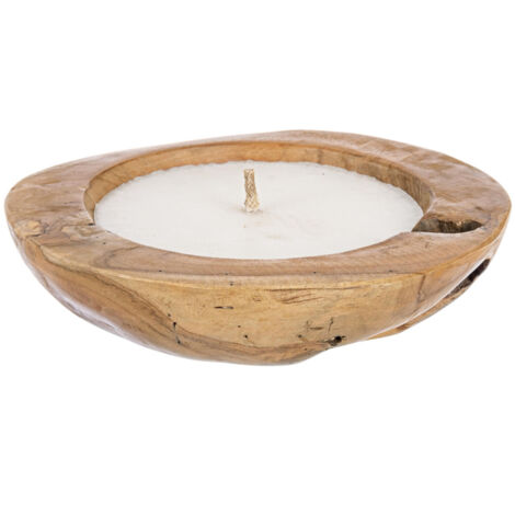 Candela  Ø30x8 cm in Legno Akabe Natural