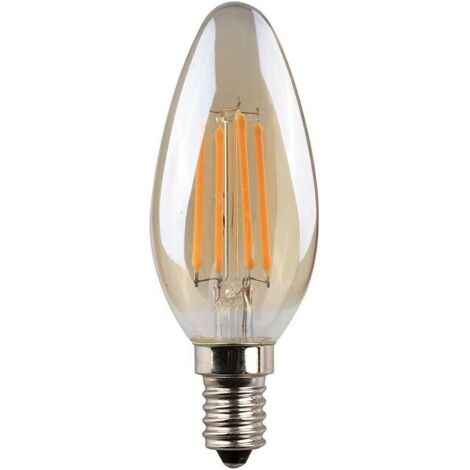 Candela a filamento LED EDM Lampadina in vetro vintage E14 4,5W 400lm 2000K Luce calda Ø3,5x9,8cm