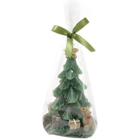 Candela a forma di albero di Natale Ø 9.5 x h 13,5 cm -Bianco