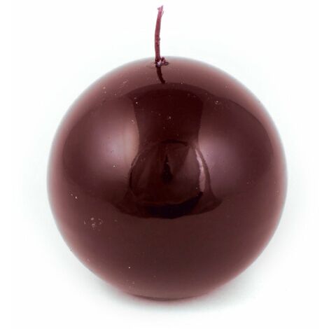 Candela a sfera lucida decorazione natalizia bordeaux Ø 10 cm