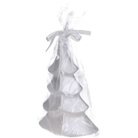 Candela albero natale paraffina argento regalo decorazione addobbo
