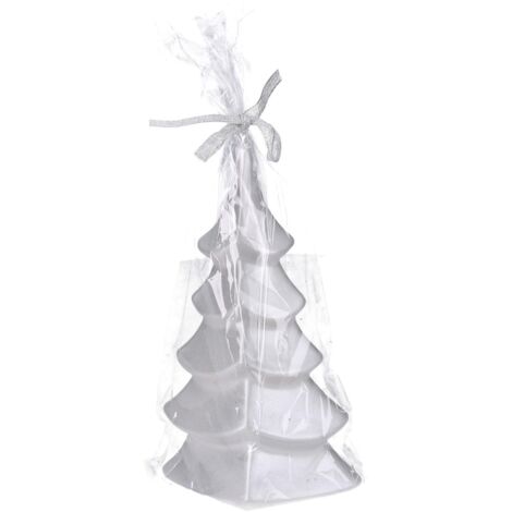 Candela albero natale paraffina argento regalo decorazione addobbo