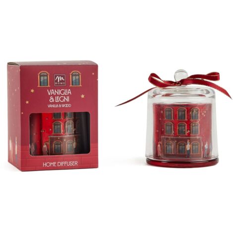 Candela campana confezione in vetro decorazioni e profumazione per ambienti -Vaniglia & Legni / 90 gr