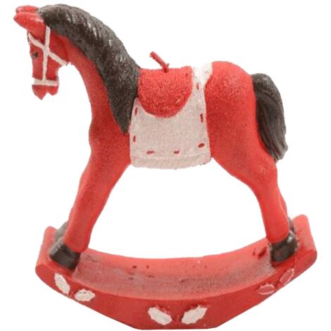Candela cavallo a dondolo natalizio per decorazione ambienti