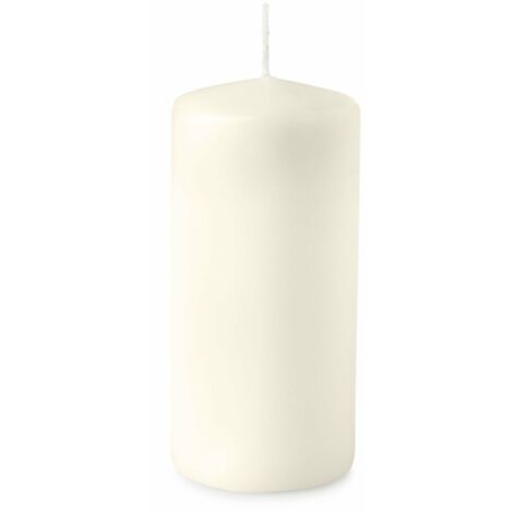 Candela cilindrica a cera Avorio decorazione natalizia da interno ed esterno -6 x h 15 cm
