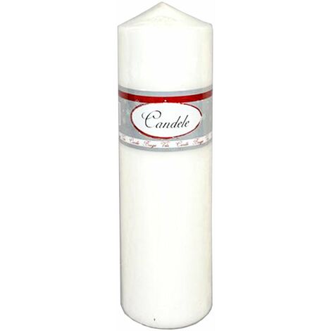 Candela cilindrica a cera colorata decorazione natalizia -Bianco / 7.5 cm