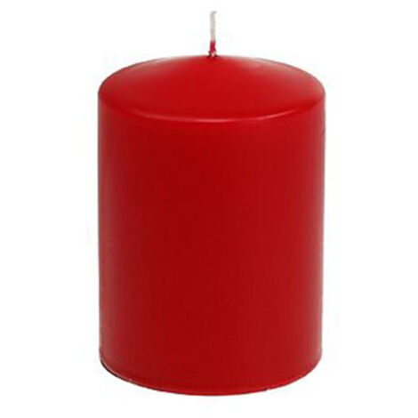 Candela cilindrica a cera colorata rosso h 6 cm decorazione natalizia set da 6 pezzi