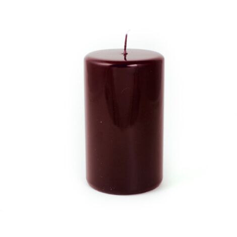 Candela cilindrica decorata "Pillar Lucid" bordeaux decorazione natalizia -H 5.7 cm