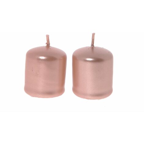 Candele rose gold cilindriche - 5 pz