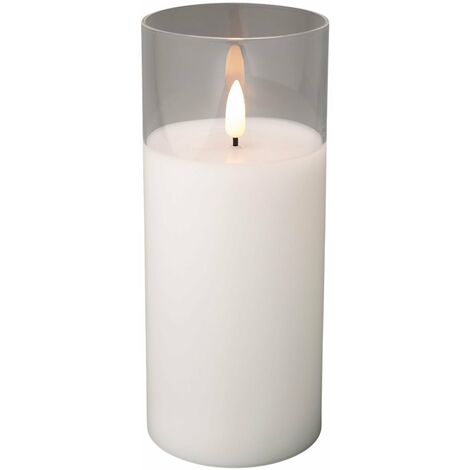 Candela cilindrica in tubo di vetro decorazione per interno da Ø 5,5 x h7 cm