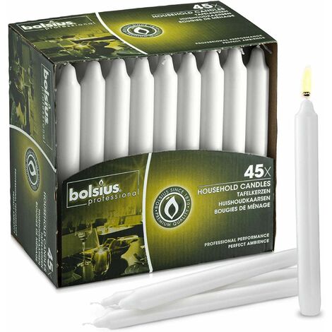 Candela da tavolo bianca Bolsius 45 pezzi
