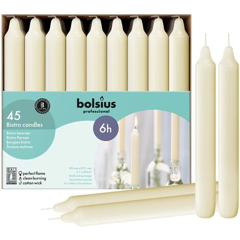 Candela da tavolo Bolsius Cream 45 pezzi
