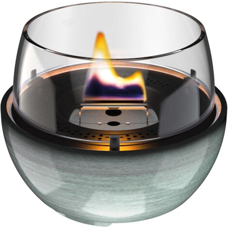 Candela da tavolo ricaricabile Tulip 14 Reactive Glaze Verde Tenderflame