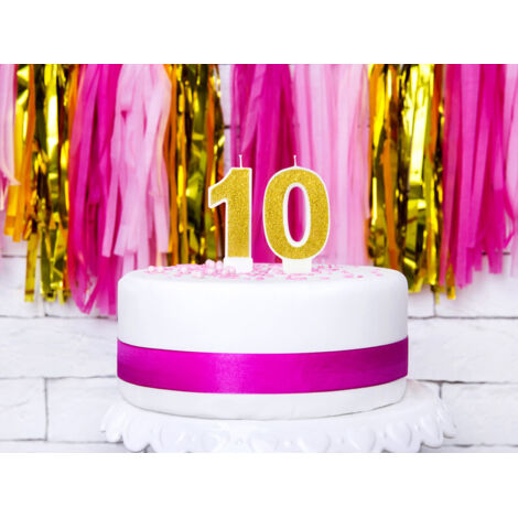 Candela di compleanno, numero 0, oro