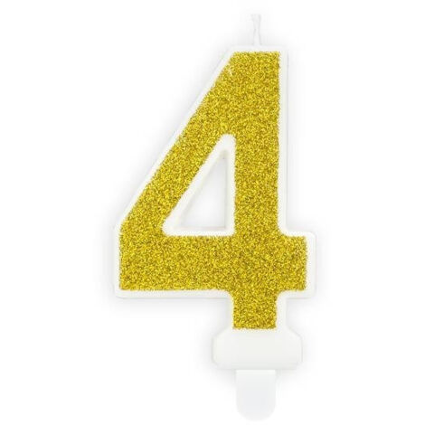 Candela di compleanno numero 4, oro