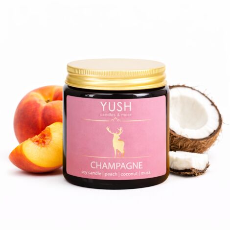 Candela di soia profumata allo champagne - YUSH - 120 ml