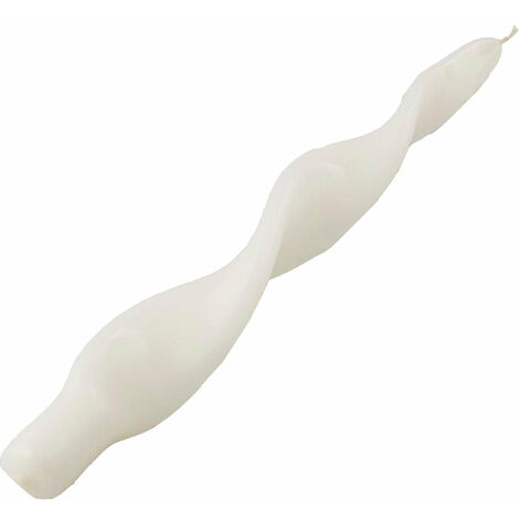 Candela fiamma spirale in cera laccata h 27 cm decorazione luminosa ambiente -Candela bianca