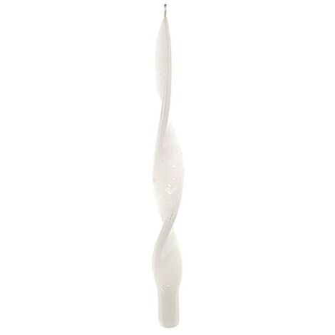 Candela Fiamma spirale lucida a cera Bianca decorazione natalizia -Ø 2.2 x 25 cm / Oro