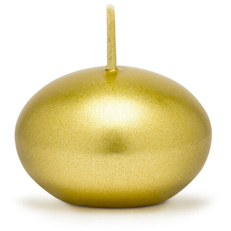 Candela galleggiante, metallizzata, oro, 4 cm (1 confezione / 50 pz.)
