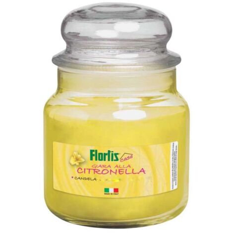 CANDELA GIARA PICCOLA ALLA CITRONELLA ANTIZANZARE FLORTIS