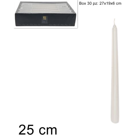 CANDELA LAMINATA 25CM BIANCO