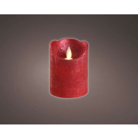 Candela LED da interno ø7.5x10cm Colore rosso finitura metallizzata luce bianca calda