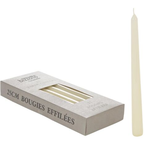 Candela lux crema conica h25 set 2 pezzi bizzotto - bizzotto