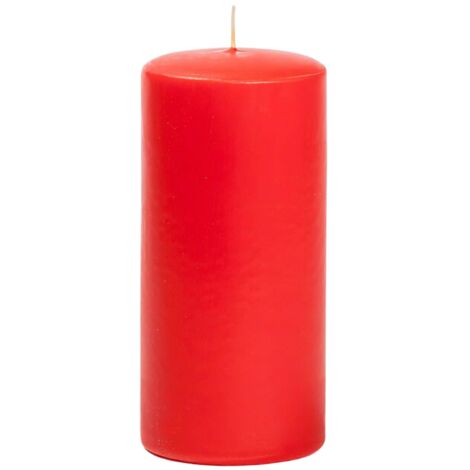Candela natalizia a forma cilindrica colore rosso per interno Ø8 x h15 cm