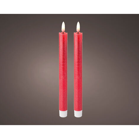 Candela Natalizia in Cera per Uso Interno H 24.5 x 2.2 cm