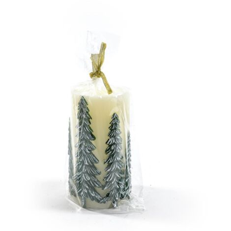 Candela natalizia "Pillar" con luci luminose, decorazione per interno -Ø 8 x 10 cm