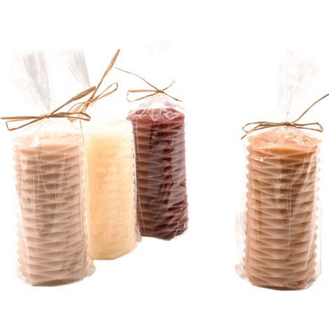 Candela Pillar "Modern Style" decorazione natalizia da Ø 7.5 x h 15.5 cm, colorazioni assortite