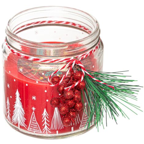 Candela profumata da 315 g con vasetto in vetro stampato abbinato - Feeric lights & christmas