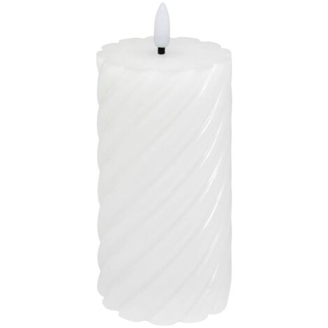 Candela rotonda aloe twist led 7x13cm bianco - Atmosphera créateur d'intérieur
