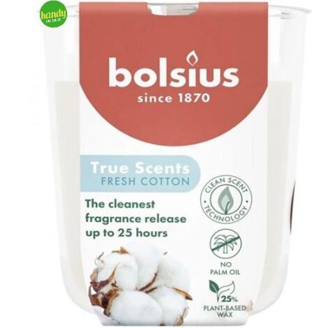 Candela vetro True Scents Bolsius Fresh Cotton