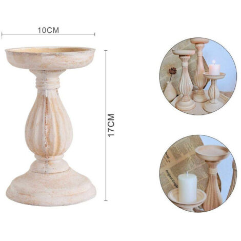 Candelabre Bougeoir Effet Vintage Beige Bougeoir 10x17 Objet De Noël