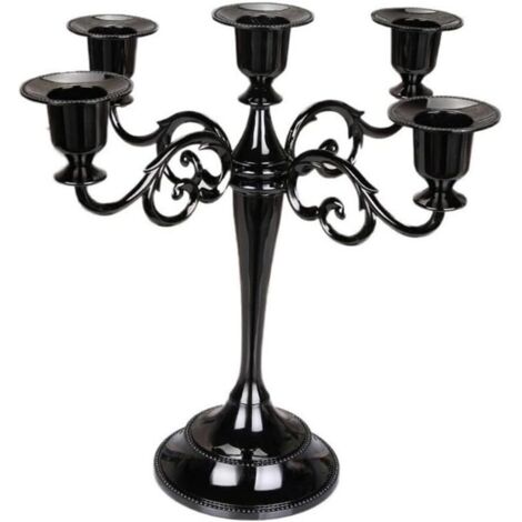 Candélabre Candélabre 5pcs Metal European Wedding Candelabra Candelabra Christmas Birthday Gift Home Decoration Candelabra Black one piece