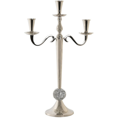 Candelabro Aluminio Acrilico 30X12X46 Cromado PV205279