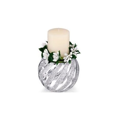 Candelabro blanco  Tamaño: Fi 8.5 H12 cm  SKU: BC5571/17