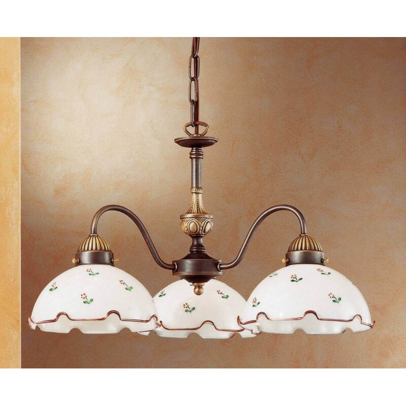 

Kolarz NONNA - Lámpara de araña con 3 brazos, estilo cabaña, latón envejecido mate, 3x E27