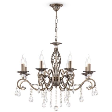 Candelabro classico a soffitto 8 luci cristalli pendenti Grace Maytoni