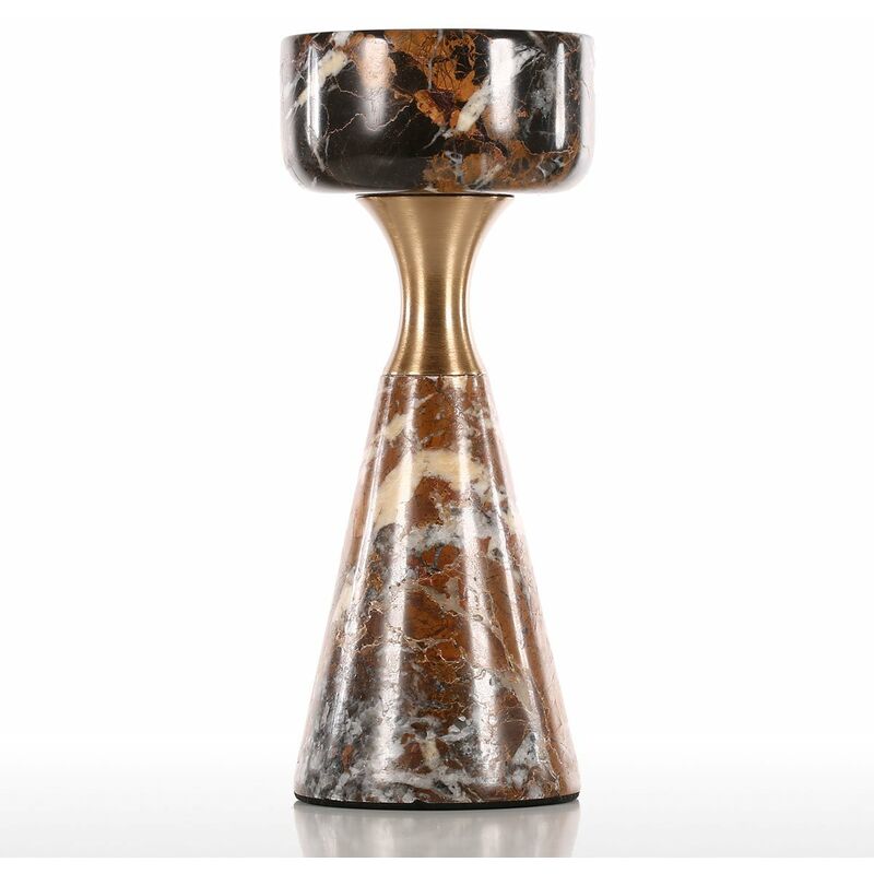 

Tooarts - Candelabro con marmol - Adorno de mesa de cena a la luz de las velas moderno y conciso, regalos para bodas, fiestas, hogares, spa,