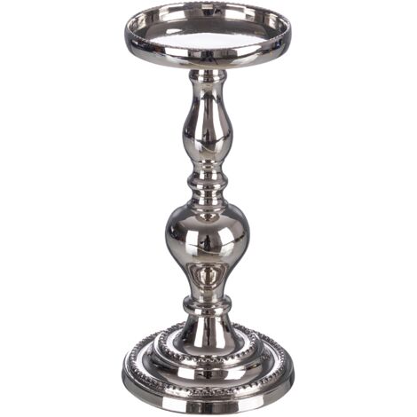 Candelabro darika con  dimensione h 25.5 cm in due tonalità di colore realizzato con alluminio -Ø12 x h 25.5cm / Argento