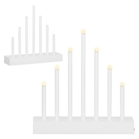 Candelabro de Adviento con 7 velas LED, blanco.