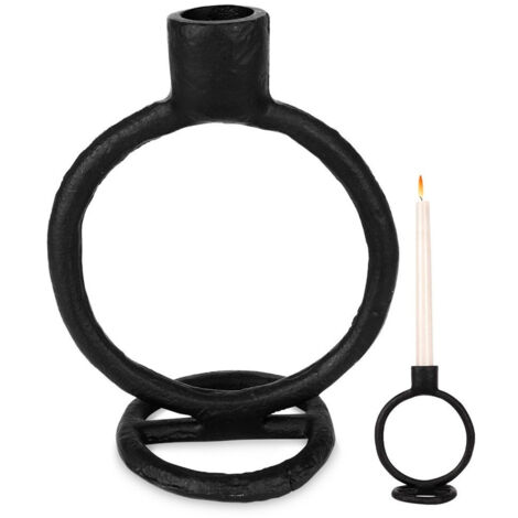 Candelabro de aluminio negro de 15 cm