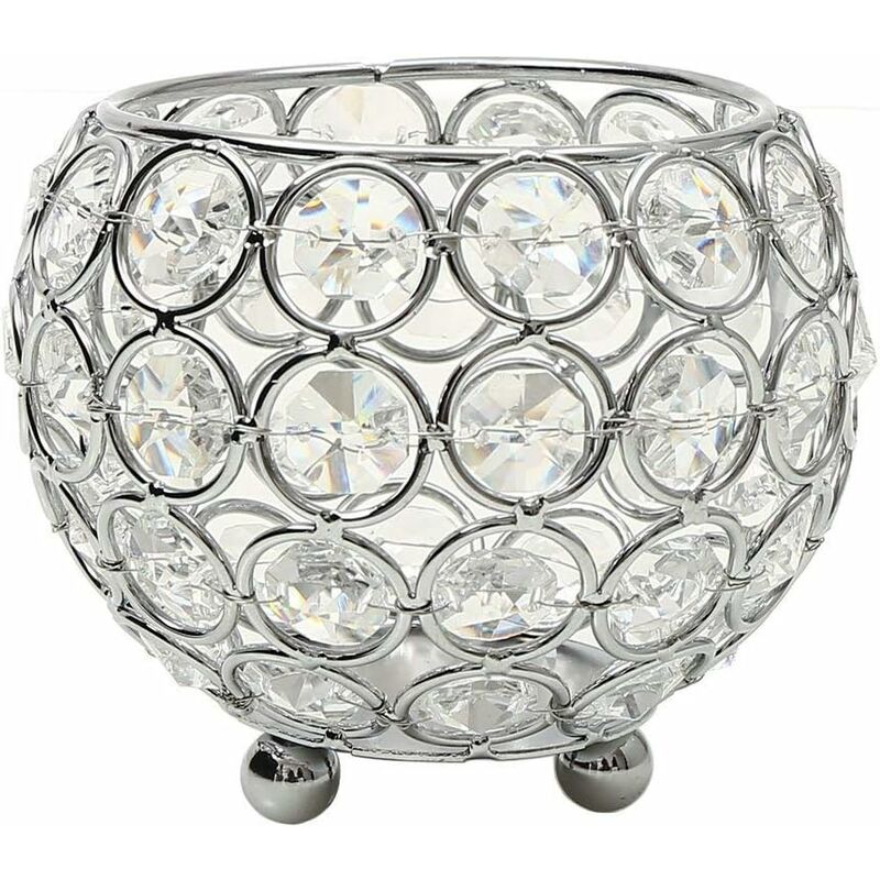 

Candelabro de cristal navideño plateado para calentar platos, para decoración de la sala de bodas, centro de mesa, 10 cm de diámetro, se adapta a