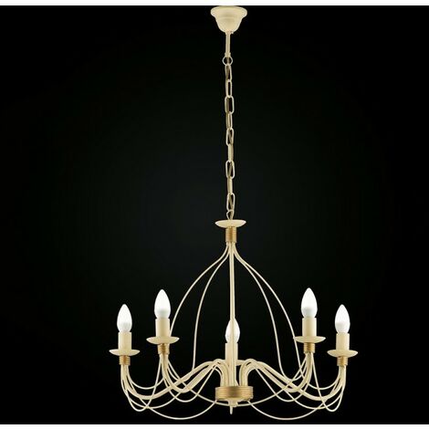 Candelabro de hierro Ivory Decape con acabado Dorado cinco luces 61x h45 cm