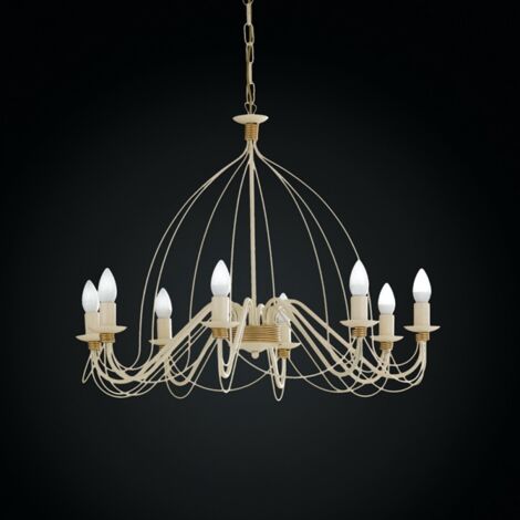 Candelabro de hierro Ivory Decape con acabado dorado ocho luces 75x h49 cm
