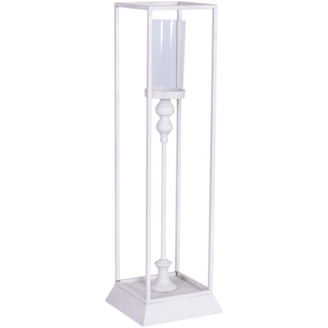 Candelabro de metal blanco 24x24x83h cm