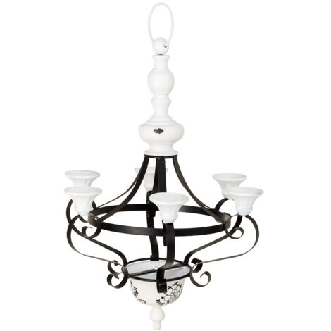 Candelabro de metal negro 52.07x45.72x67.31/74.93h cm
